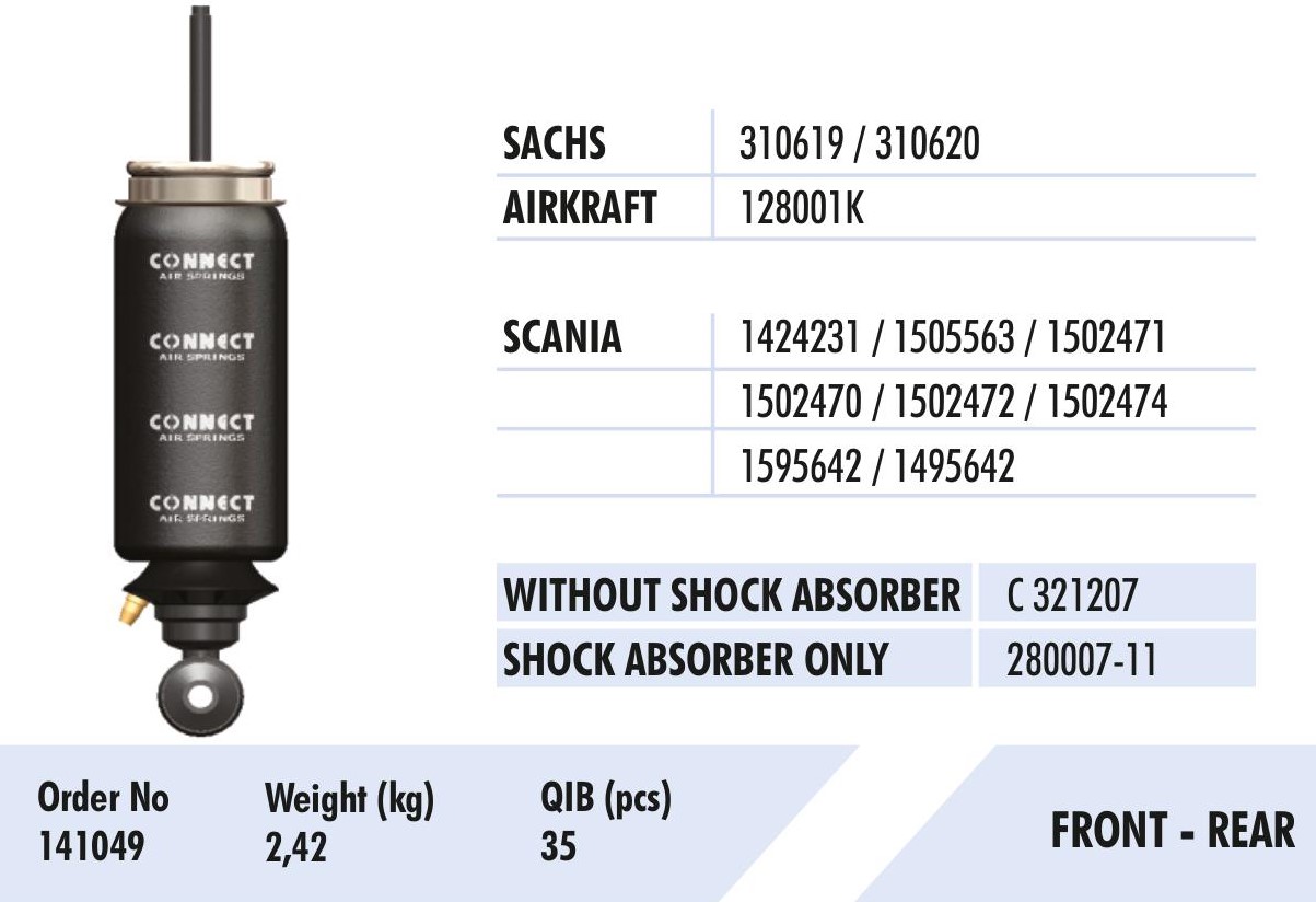 CA11012 DRIVER CAB SUSPENSION BELLOW SCANIA
