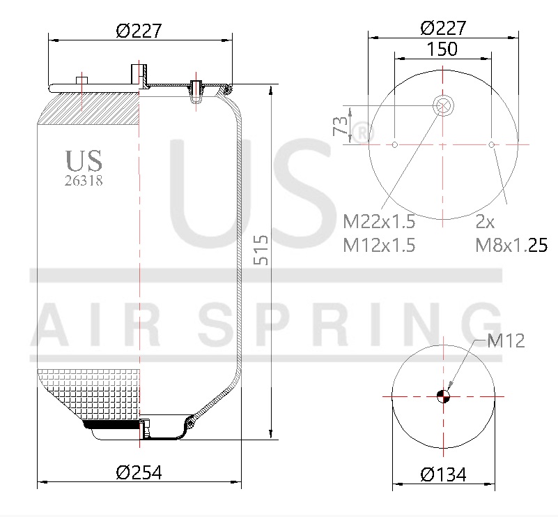 26318 P AIR SPRING WITHOUT PISTON