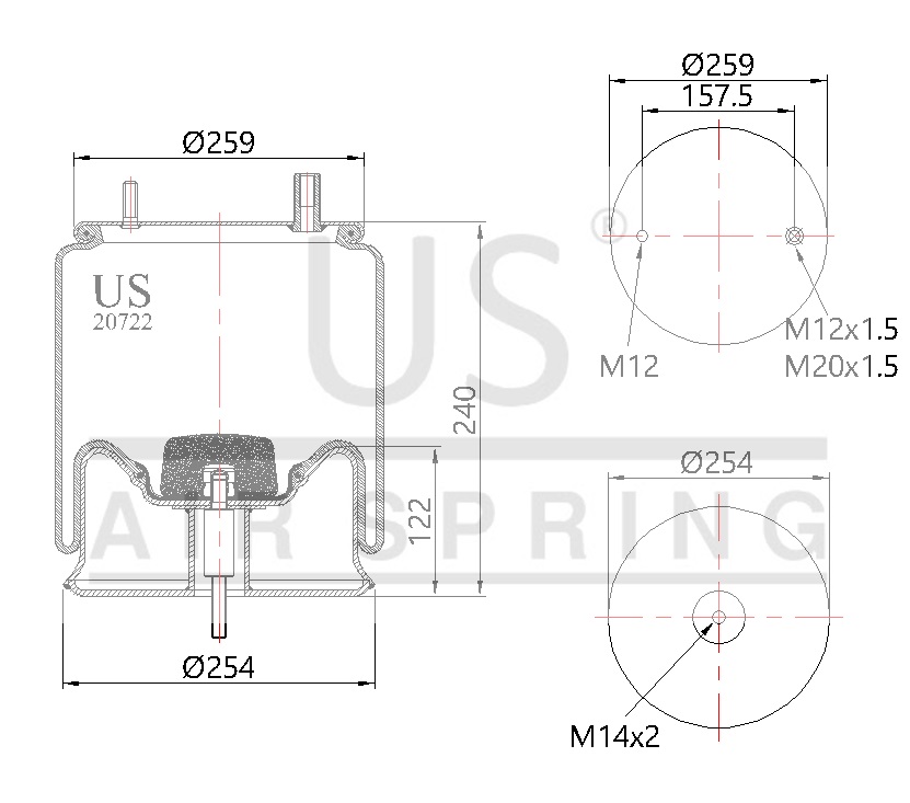 20722 K COMPLETE AIR SPRING BMC